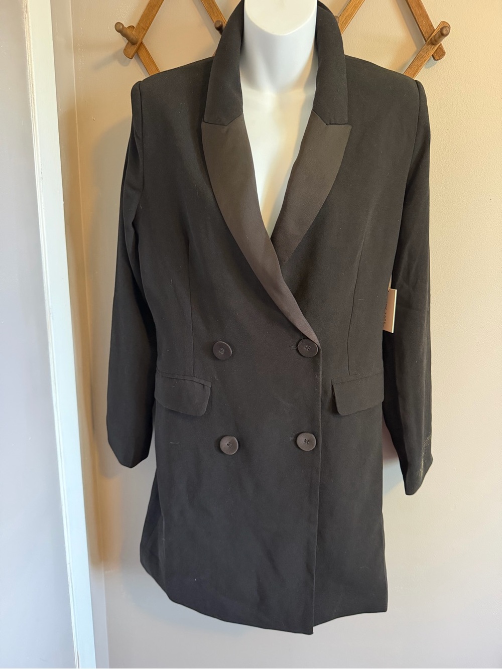 Black Tape Double Breasted Blazer Dress Black M